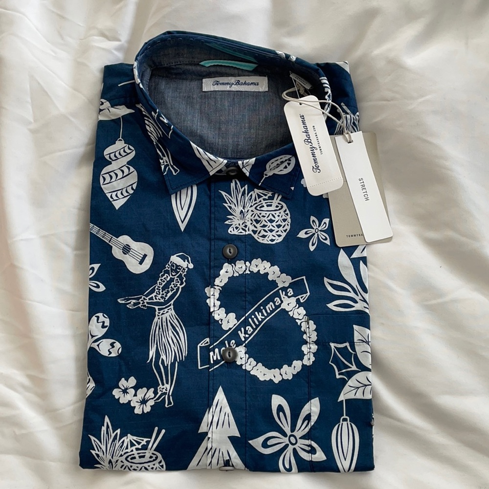 NWT Tommy Bahama patterned stretch cotton short sleeve